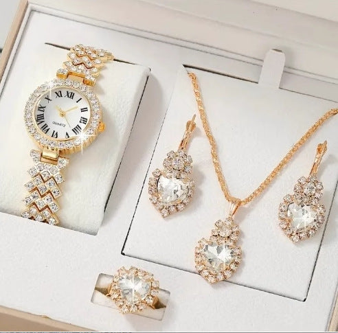 Fashion Watch Gift Suit Quartz Watch Necklace Bracelet Ring Stud Earrings Limorista