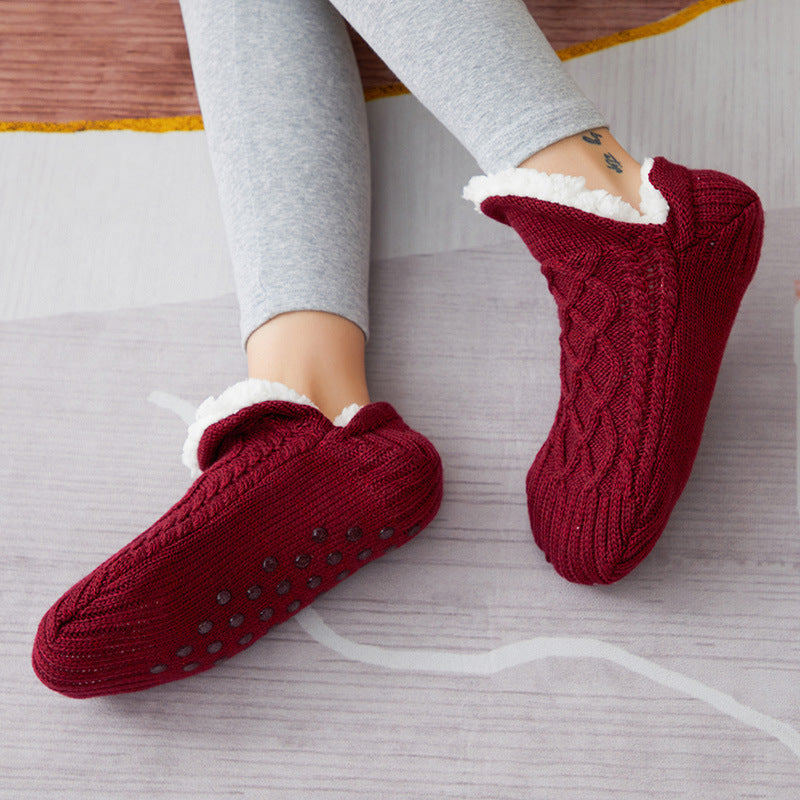 Winter Woolen Socks Women Thicken Warm Home Bedroom Socks Slippers Men Non-slip Foot Warmer Snow Socks Calcetines Mujer Limorista