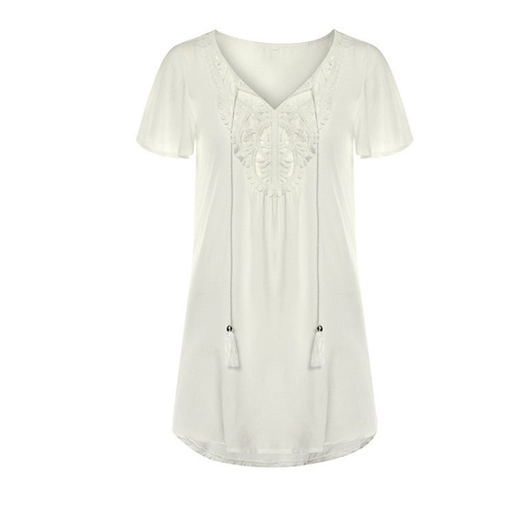 Limorista - New Rayon Patchwork Edge Beach Vacation Dress Bikini Cover