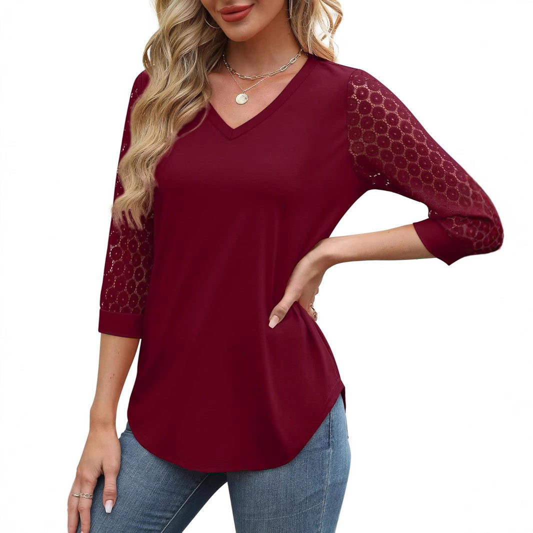 Hollow-out Lace Tops Casual Loose Limorista