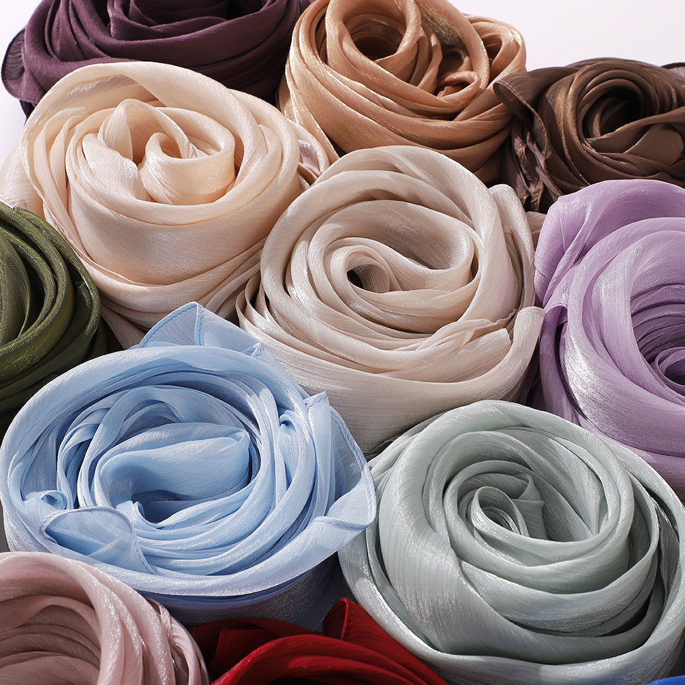 Breathable Cool Island Satin Smooth Silk Toe Scarf Limorista
