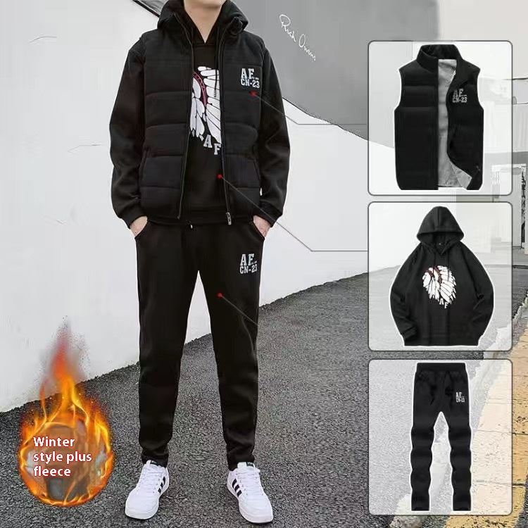 Men Plus Velvet Padded Clothes Suit Limorista