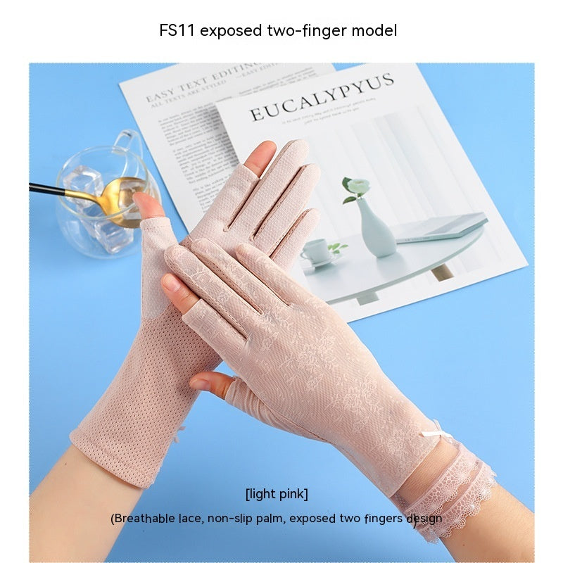 Lightweight Breathable Lace Sun Protection Gloves Limorista
