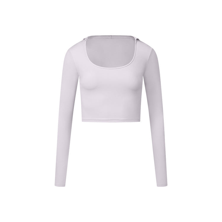 Autumn New Long Sleeve Nude Feel Fabric Sports Top Limorista