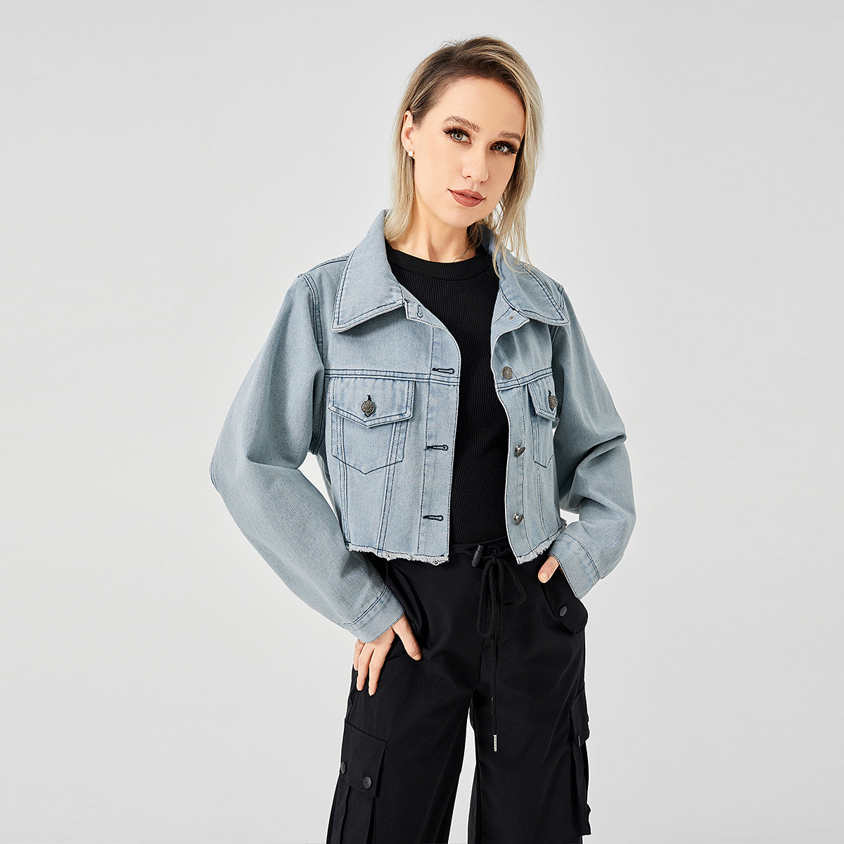 The Raw Edge Design Is Retro And Loose With A Soft Denim Jacket Limorista