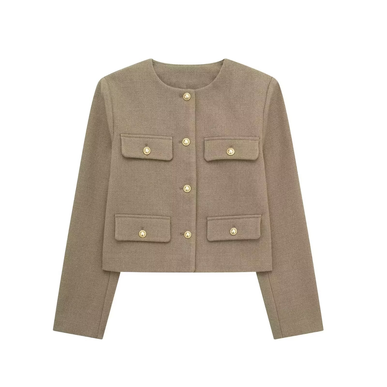 Fashion Casual All-match Flip Trim Short Coat Limorista