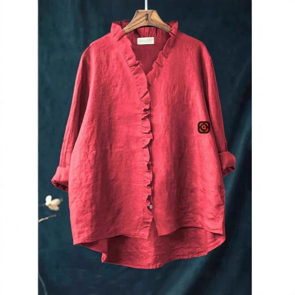 Loose Print Crew Neck Casual Plus Size Women&