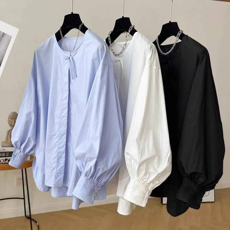 Limorista - Tassel Pleated Sleeve Shirt Women&