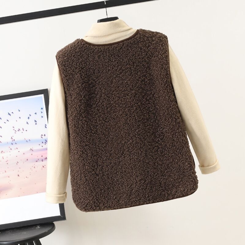 Autumn And Winter Versatile Outerwear Plush Vest Limorista