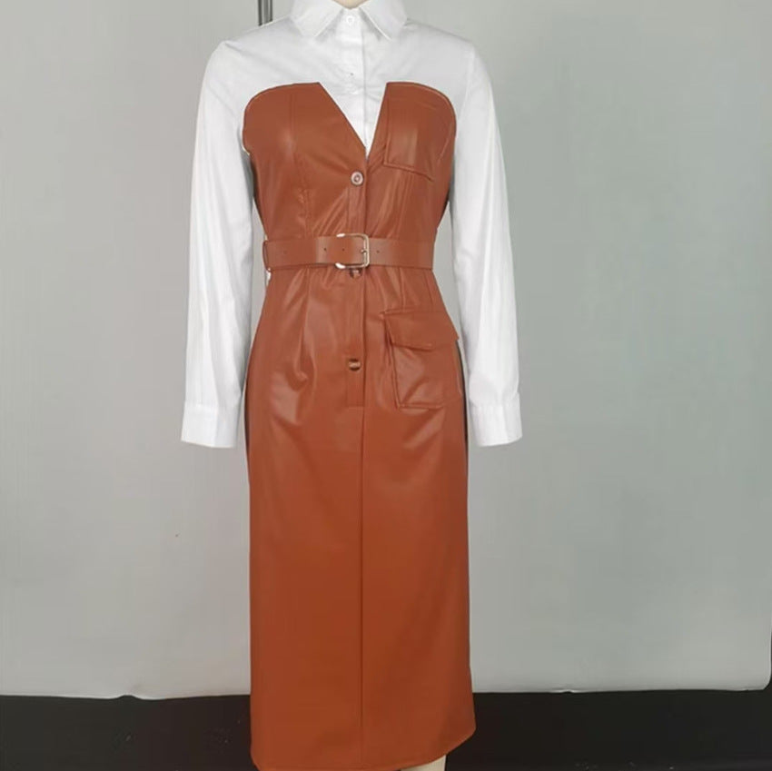 New Temperament Commute Stitching Contrasting-color Dress Limorista