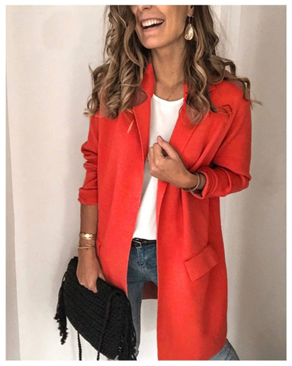 Long sleeve fake pocket casual blazer Limorista