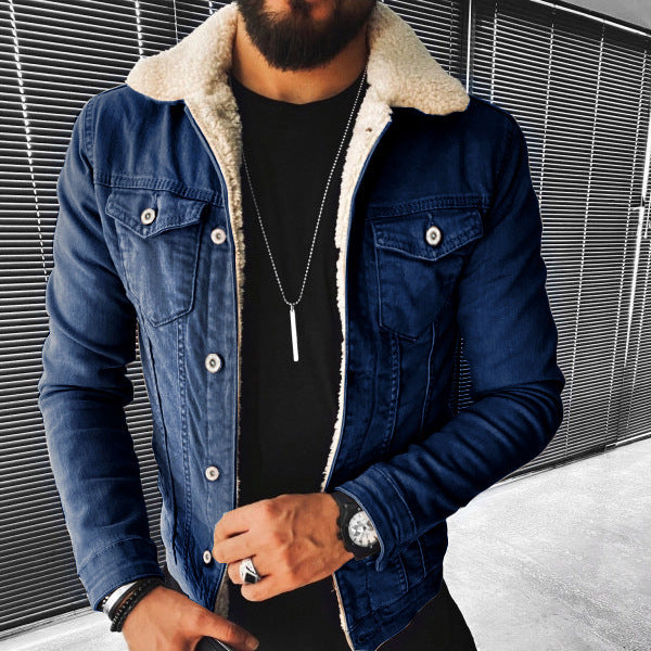 Lamb Wool Thickening Denim Jacket Limorista