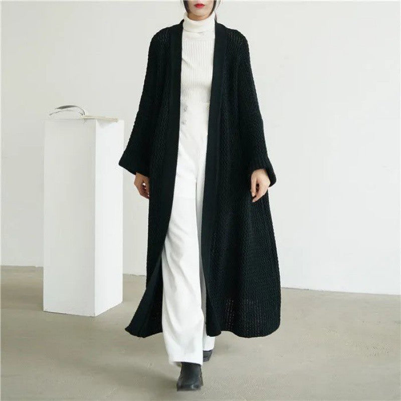 Wind Long Knitted Cardigan Overknee Coat Limorista