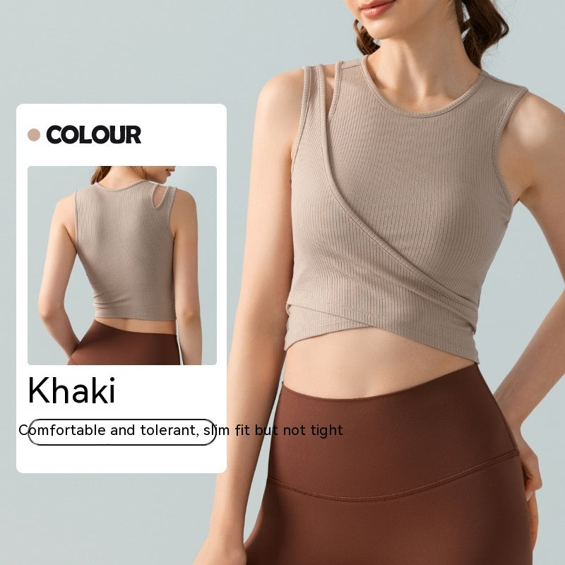 Stitching Fake Two-piece Yoga Vest One-piece Fixed Female Limorista