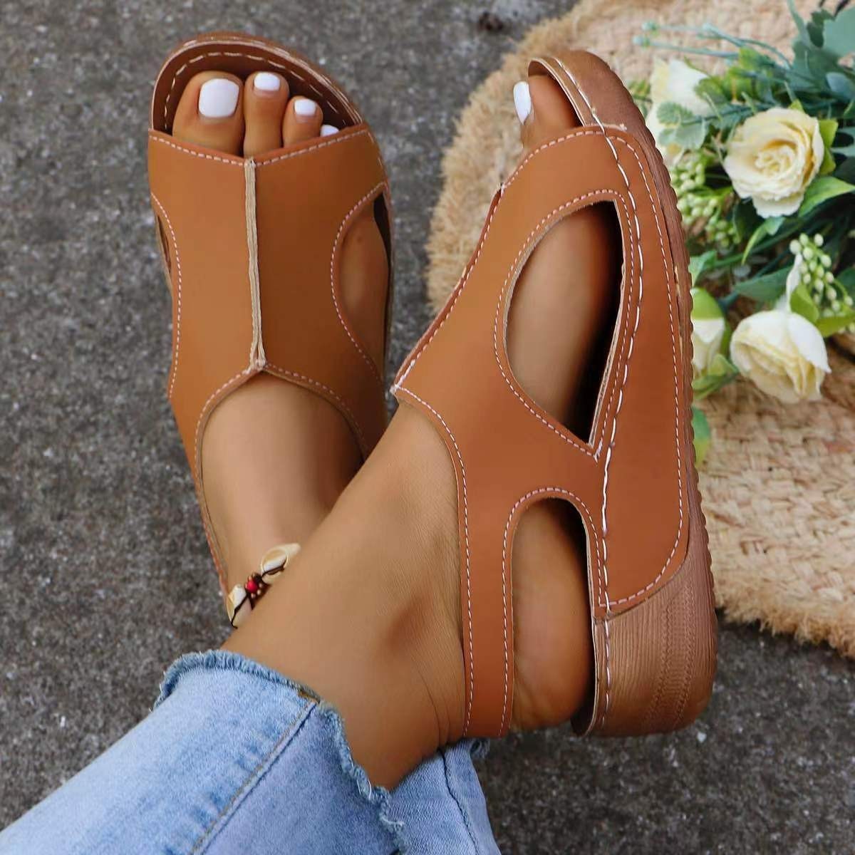 New Summer Wedges Sandals With Elastic Band Design Casual Fish Mouth Shoes For Women Limorista