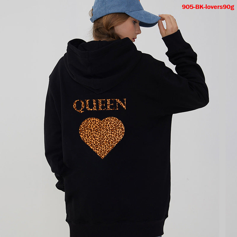 Women Hoodies King Queen Printed Sweatshirt Lovers Limorista