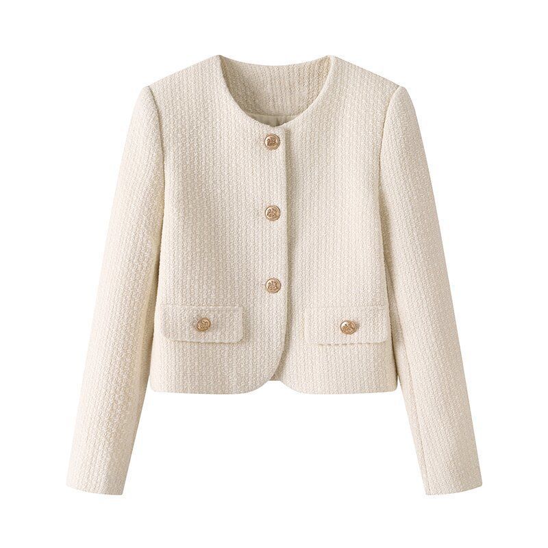 French Style Retro Crew Neck Coat For Women Limorista