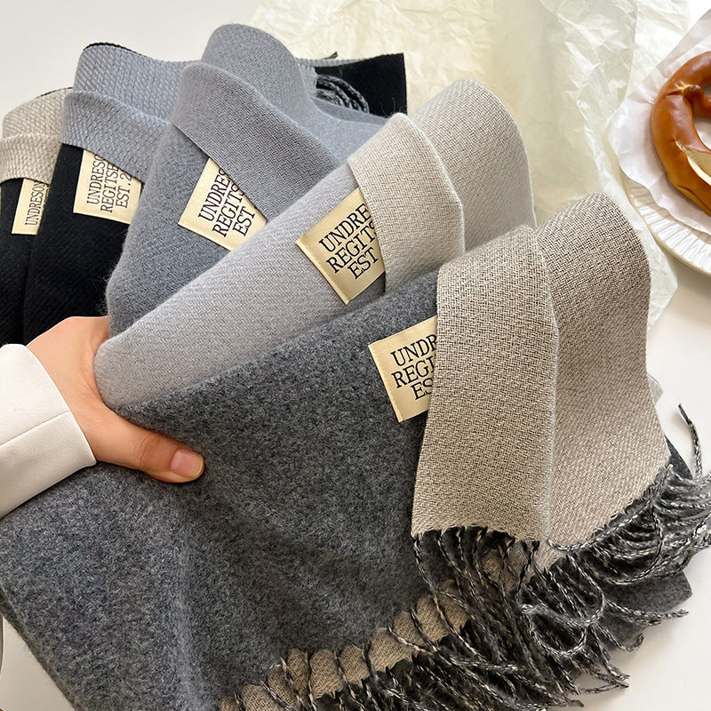 Double-sided Artificial Cashmere Scarf Women&