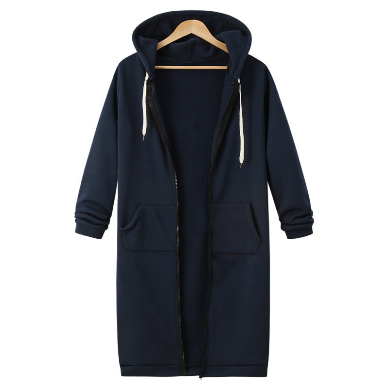 Hooded Long Sleeve Sweater Fleece Long Jacket Limorista