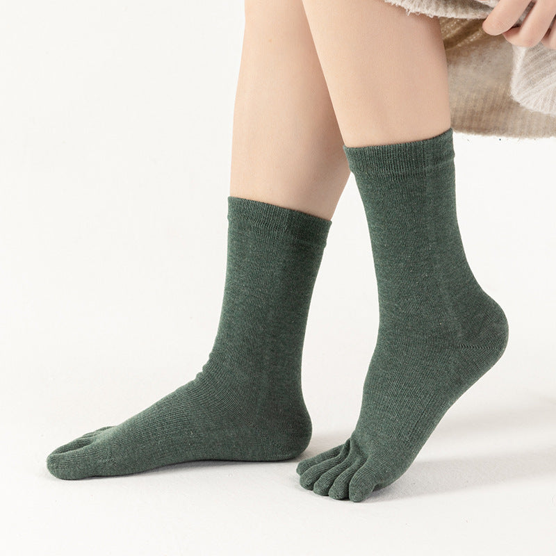 Sweat Absorbing Japanese Solid Five Toe Socks Limorista