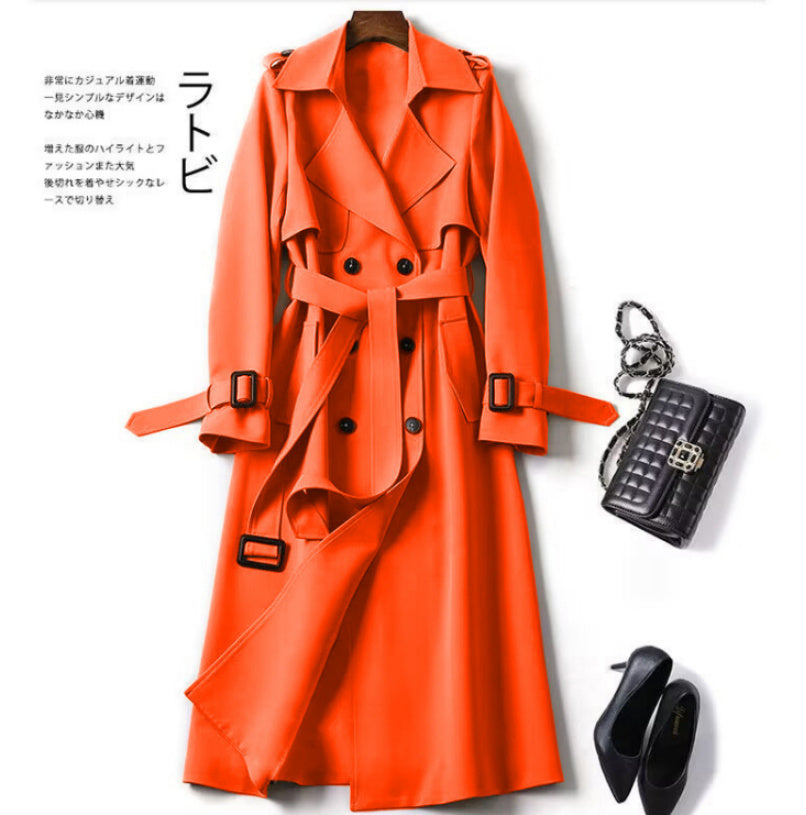 Double-breasted Mid-length Tie Trench Coat Limorista