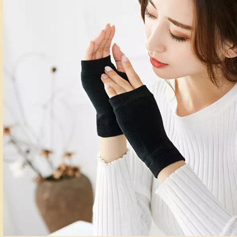 Winter Cotton Gloves Half Finger Sports Fingerless Gloves Knitted Limorista