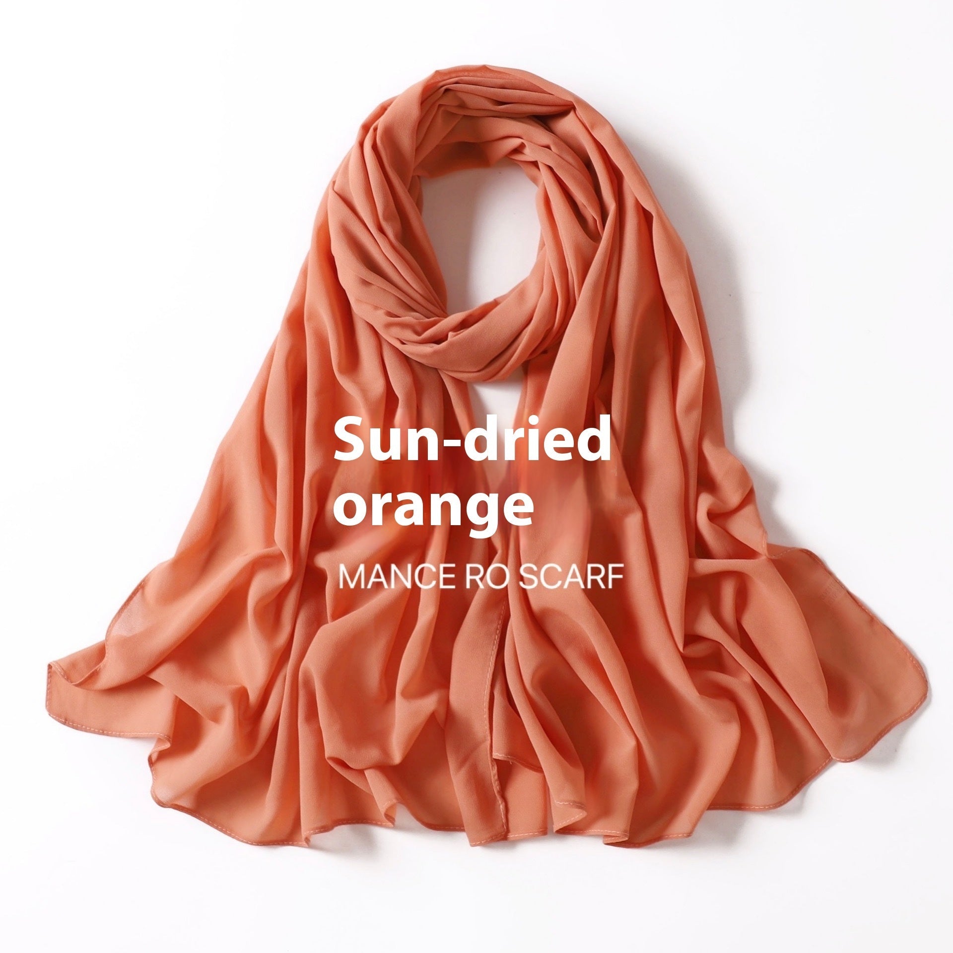 Pure Color Pearl Chiffon Scarf Headcloth Veil Chiffon Scarf Limorista