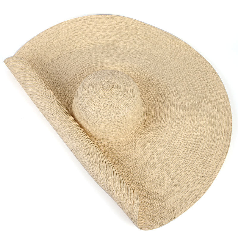 25CM Wide Brim Oversized Beach Hats For Women Large Straw Hat UV Protection Limorista