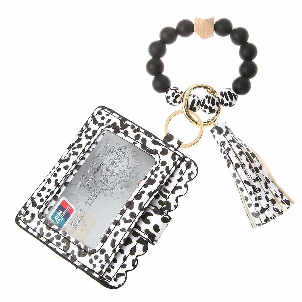 PU Tassel Card Case Silicone Bracelet Key Ring Limorista