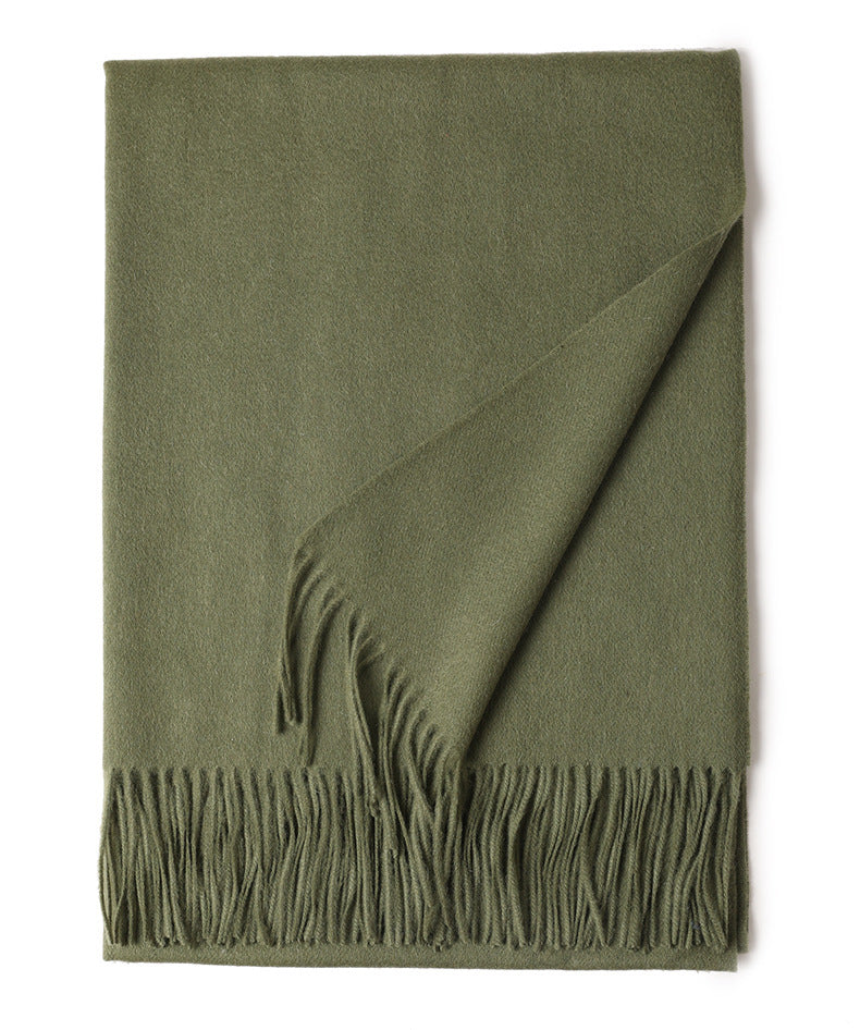 New Solid Color Wool Long Beard Warm Tassel Scarf Thick Limorista