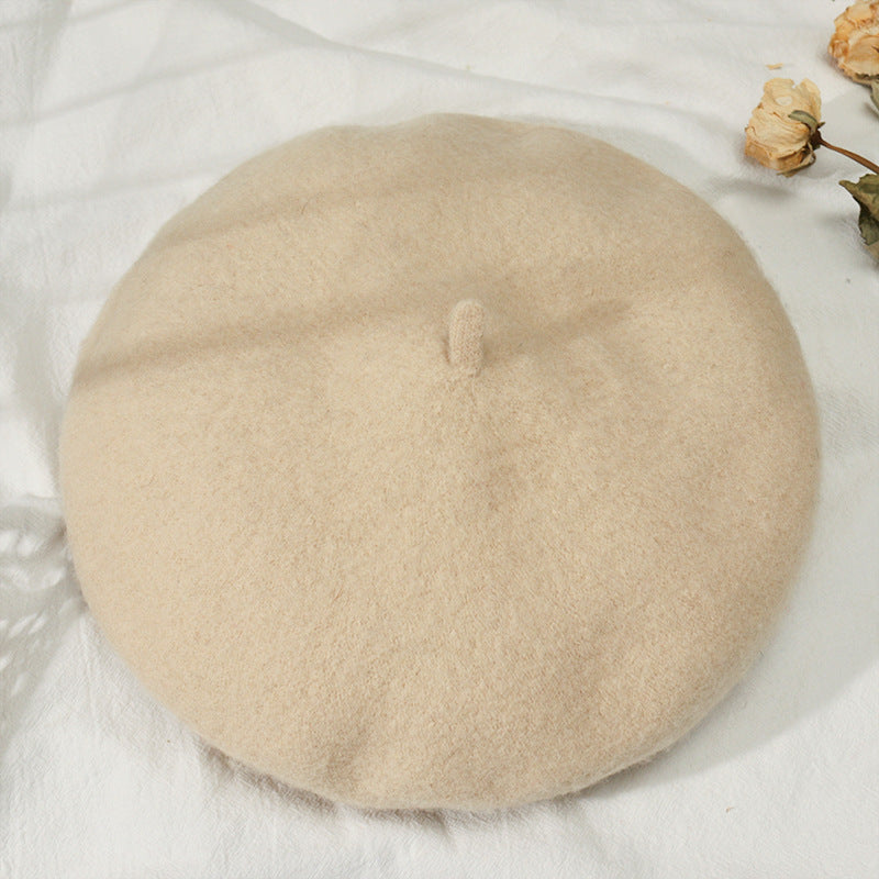 Artistic Wool Candy Color Painter Cap Fashionable Warm Hat Limorista