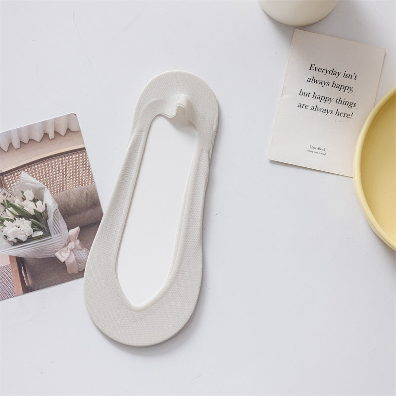 V Cut Ice Silk Mesh Invisible Female Socks Bottom Heel Color Matching Limorista