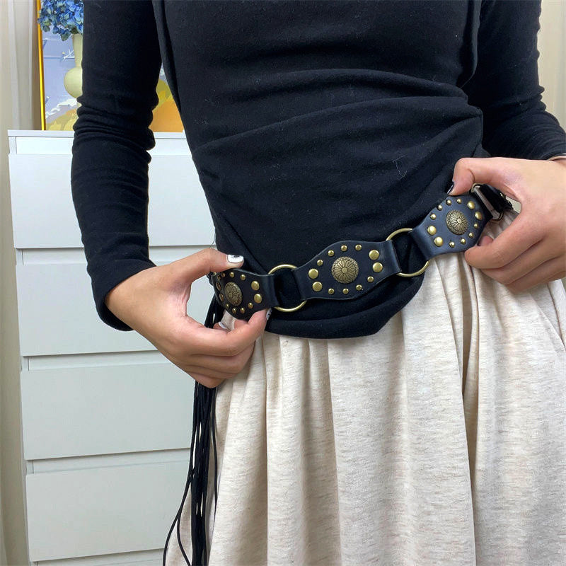 Vintage Flying Ring Design Lace-up Belt Limorista
