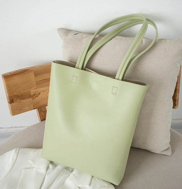 Korean Style Soft Leather Tote Bag Student All-match Simple Limorista