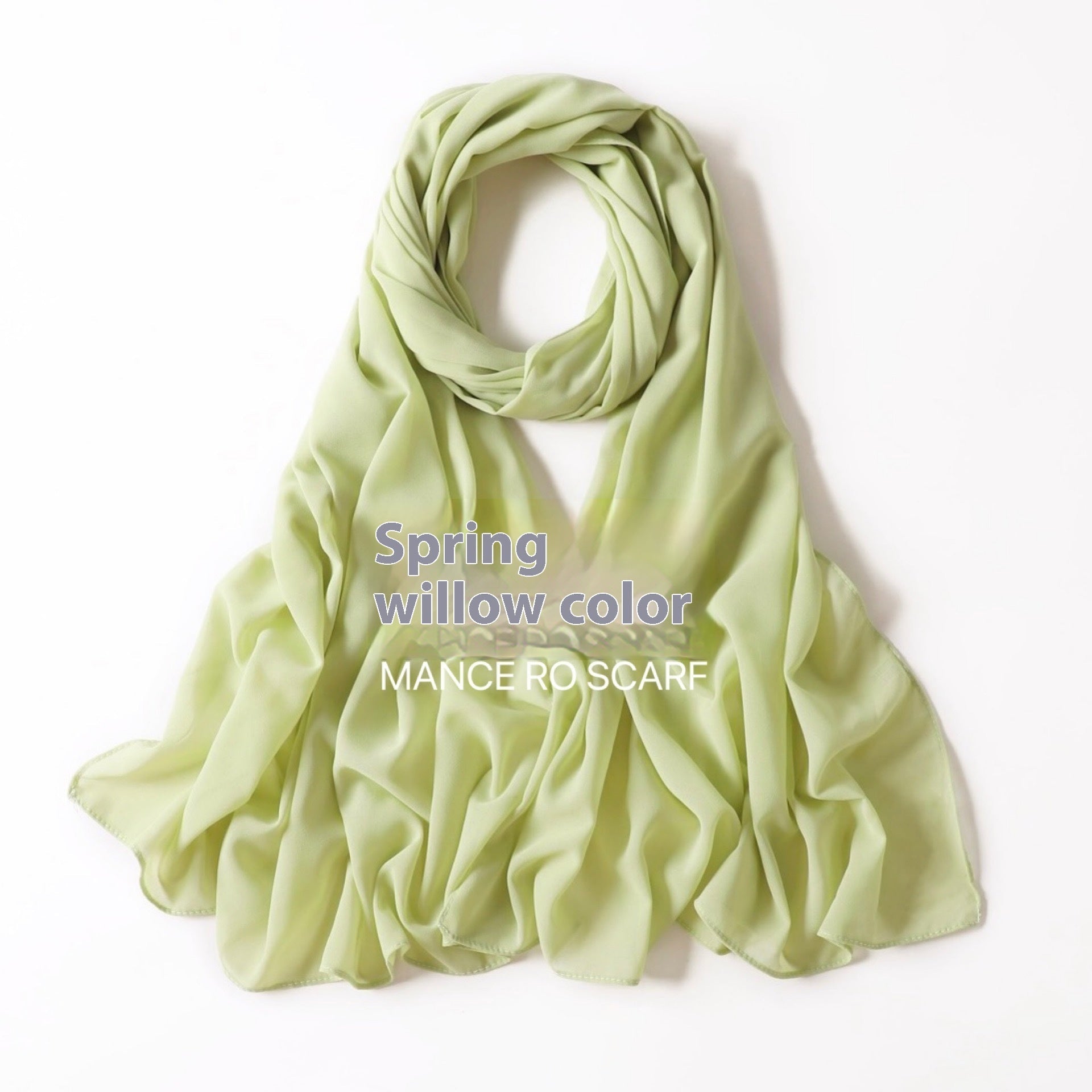 Pure Color Pearl Chiffon Scarf Headcloth Veil Chiffon Scarf Limorista