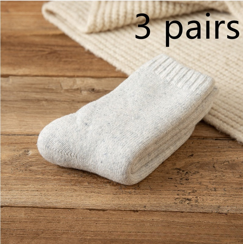 Winter Warm Padded Extra Thick Fleece Lined Fur Selvedge Female Middle Tube Socks - Limorista