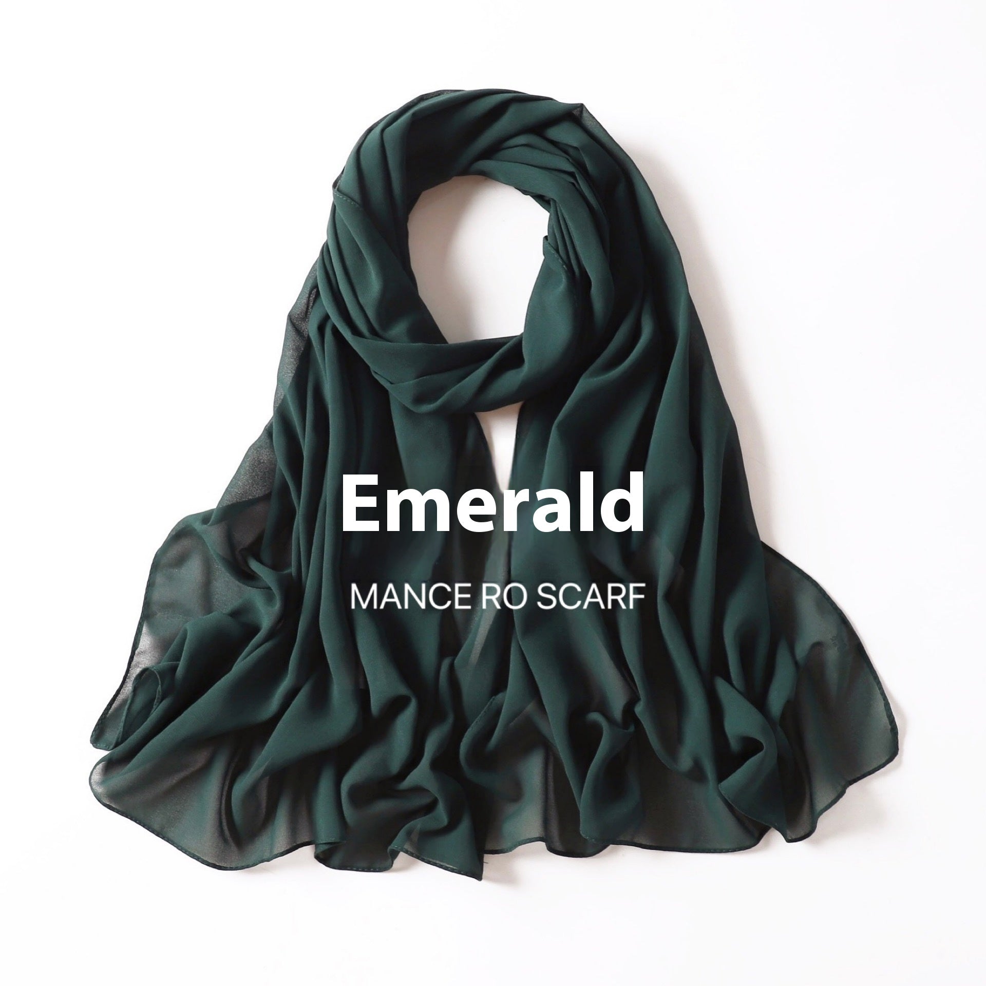 Pure Color Pearl Chiffon Scarf Headcloth Veil Chiffon Scarf Limorista