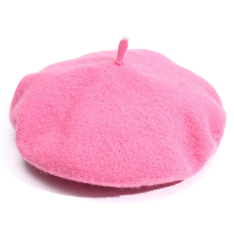 Artistic Wool Candy Color Painter Cap Fashionable Warm Hat Limorista