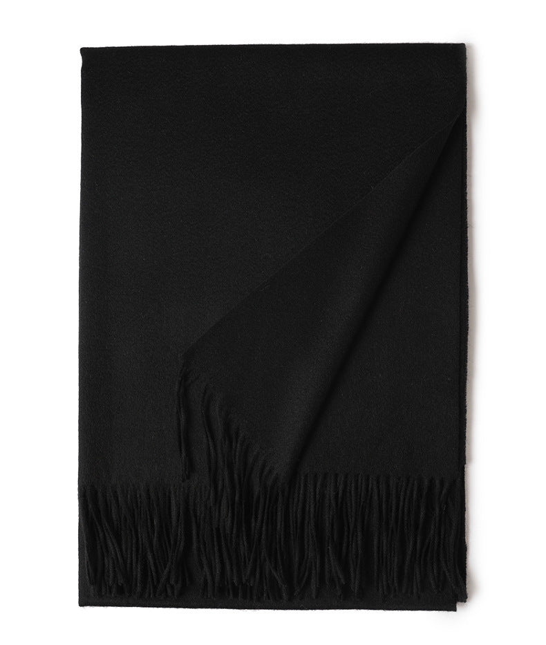 New Solid Color Wool Long Beard Warm Tassel Scarf Thick Limorista