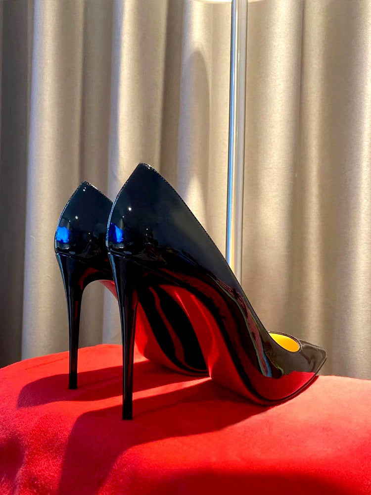 Black With Red Background High Heels Women&