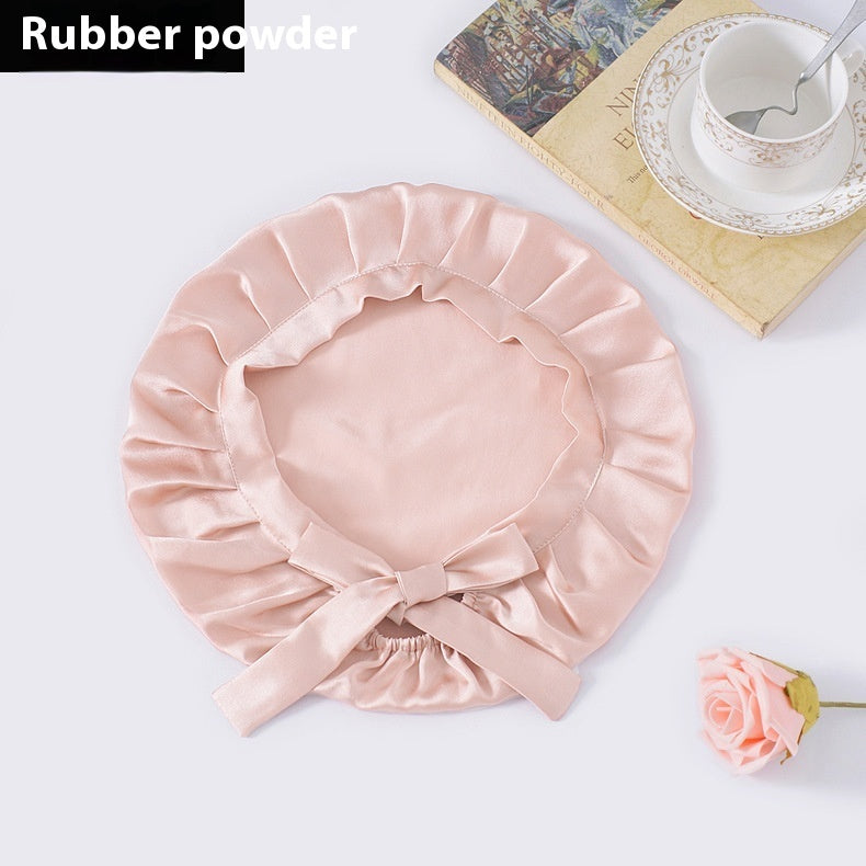 Encrypted Satin Silk Plain Satin Confinement Household Hair Care Lace-up Nightcap Limorista