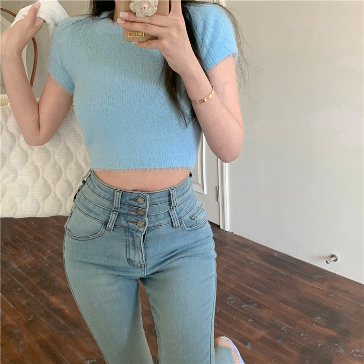 Short Sleeve Slim Fit Inner Wear Bottoming Shirt Limorista