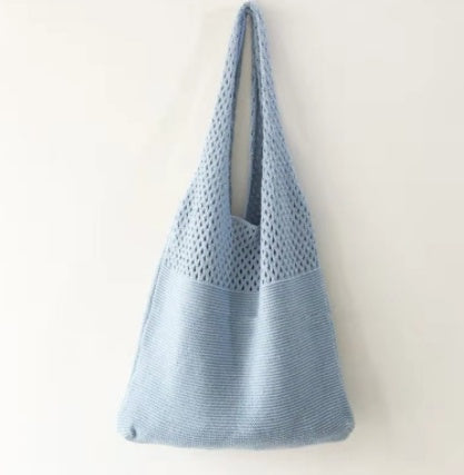 Simple Vintage Cutout Knit Tote Bag Limorista