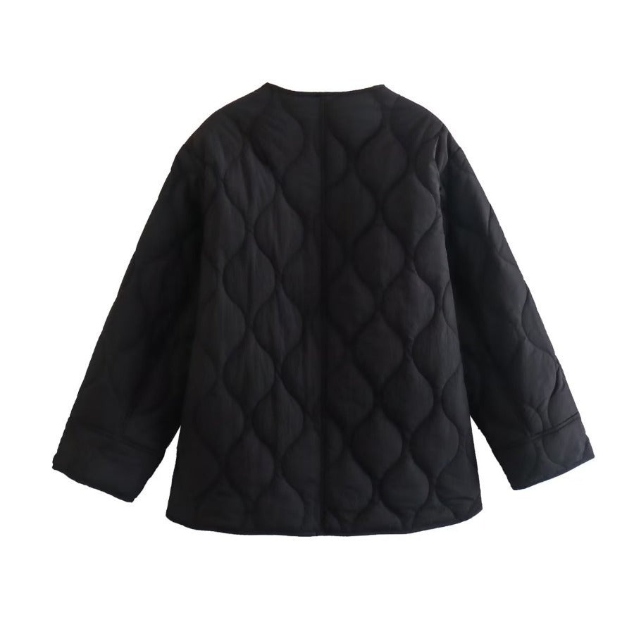 Single-breasted Mid-length Loose Cotton Coat Limorista