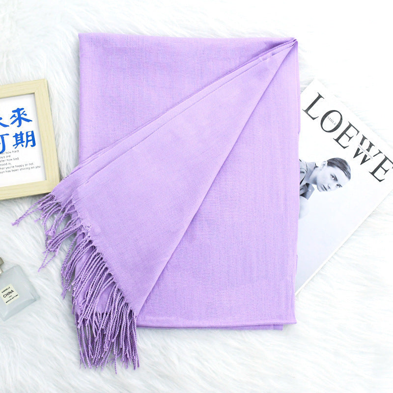 Annual Meeting Warm Cashmere Tassel Scarf Limorista