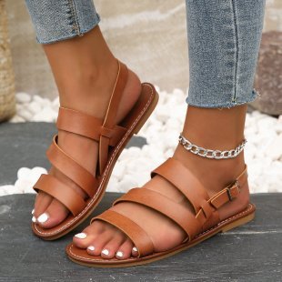 Fashion Round Toe European And American Beach Roman Women&