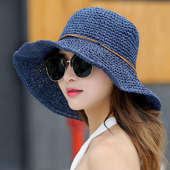 Sunscreen Female Raffia Straw Hat Summer Fashion Cover Face Net Red Fisherman Hat Limorista