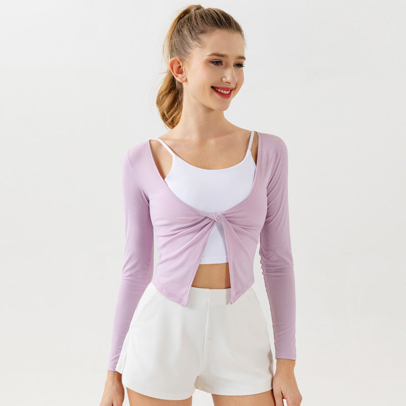 V-neck Knot Eeucc Off Sports Jacket Baita Slimming Limorista