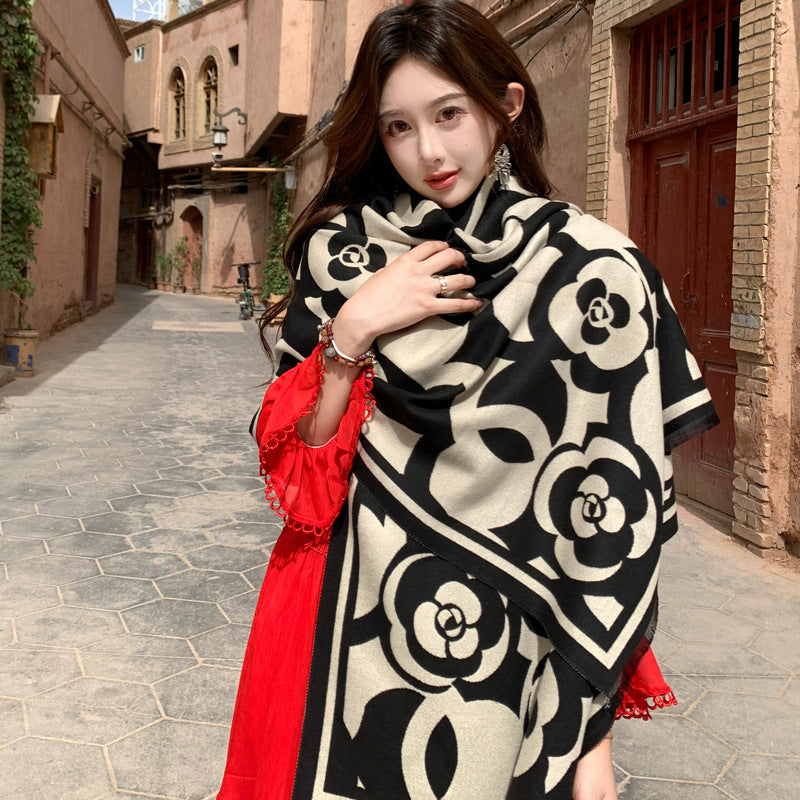 Retro High Sense Artificial Cashmere Scarf Limorista