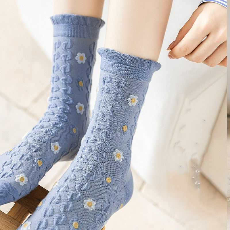 Autumn And Winter Models Of Cute Girls Bubble Mouth Cotton Thigh-high Socks Limorista